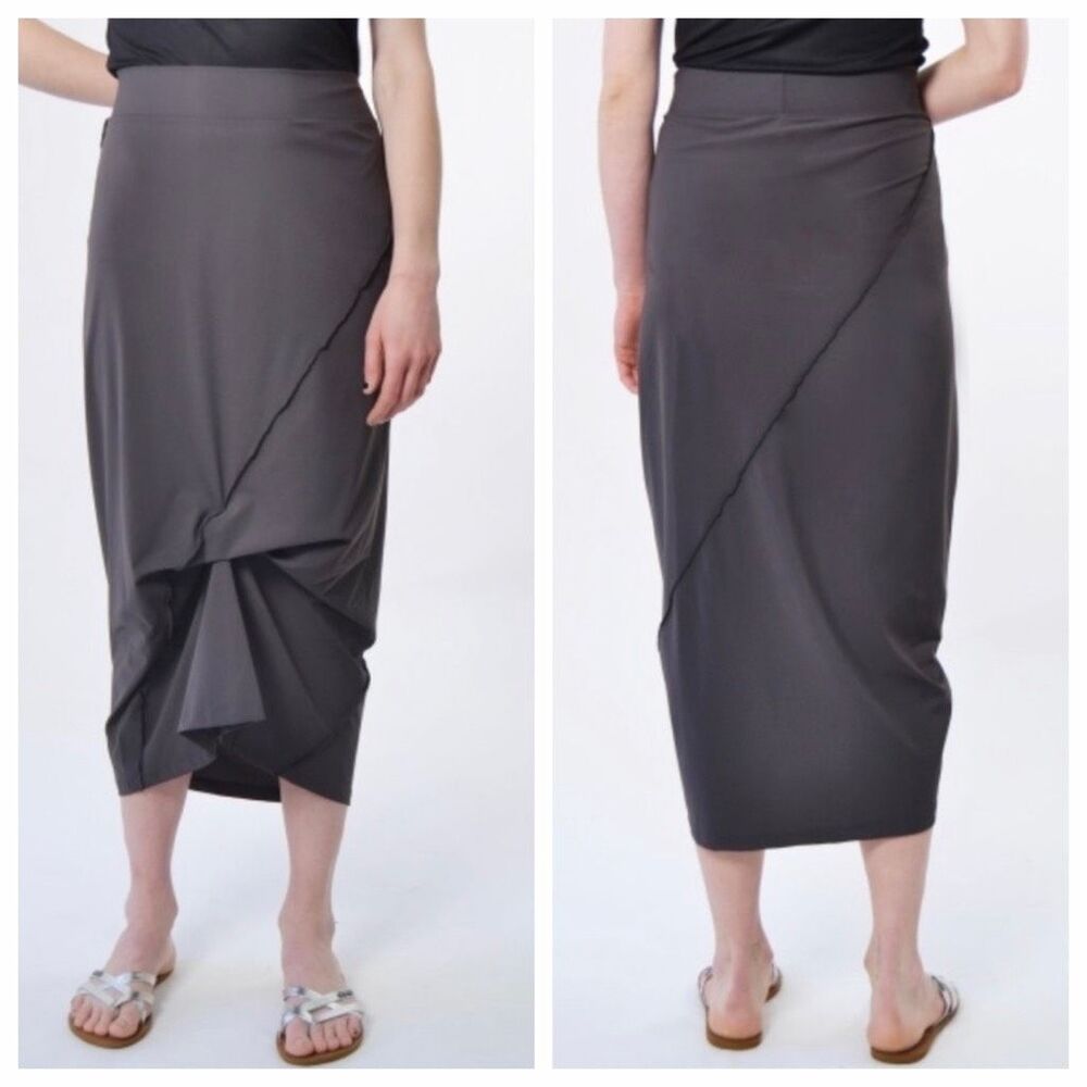 PORTO San Francisco Napoleon Structured Asymmetrical Midi Skirt Size 3